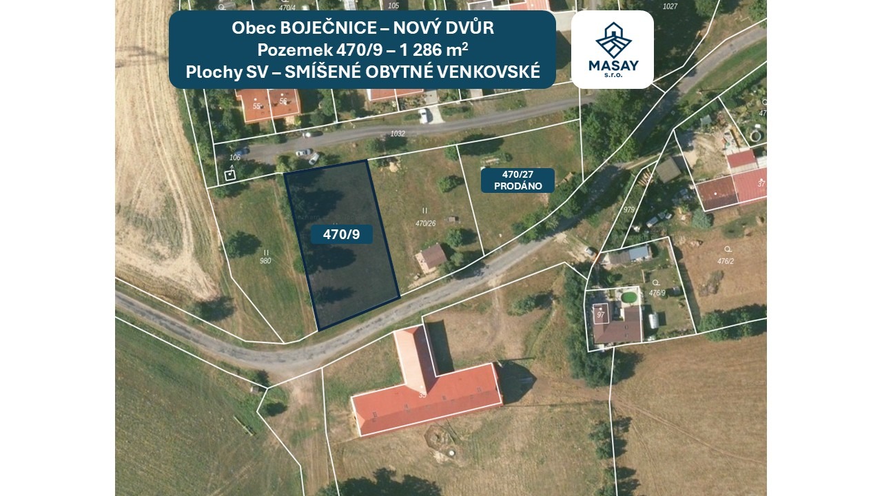 Prodej stavebního pozemku 1286 m² Bor