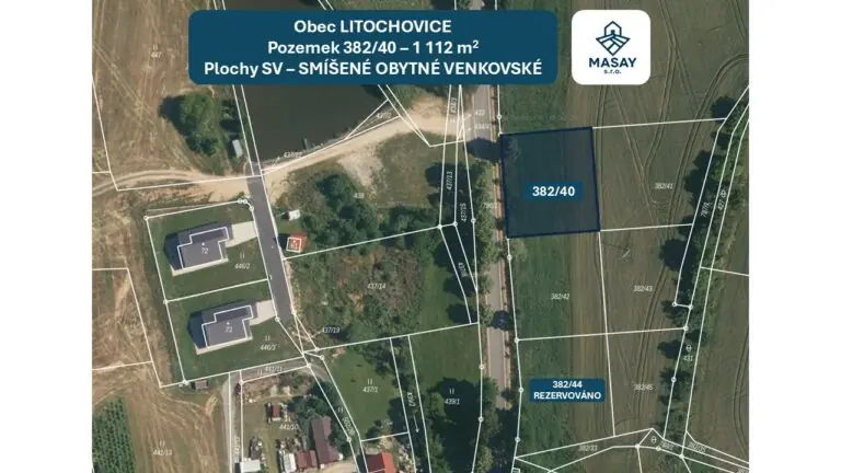 Prodej stavebního pozemku 1112 m² Litochovice