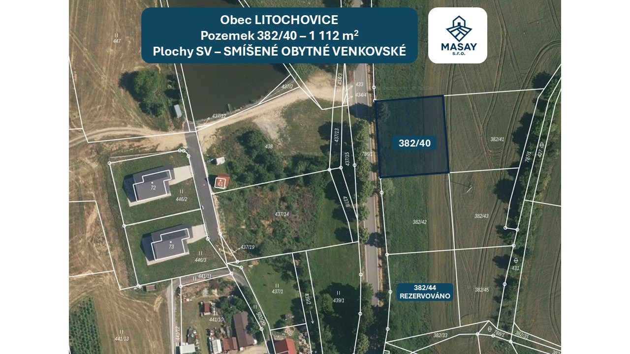 Prodej stavebního pozemku 1112 m² Litochovice
