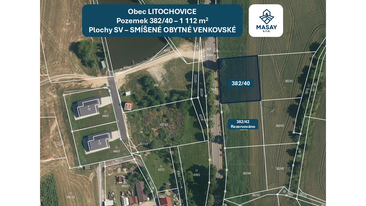 Prodej stavebního pozemku 1112 m² Litochovice