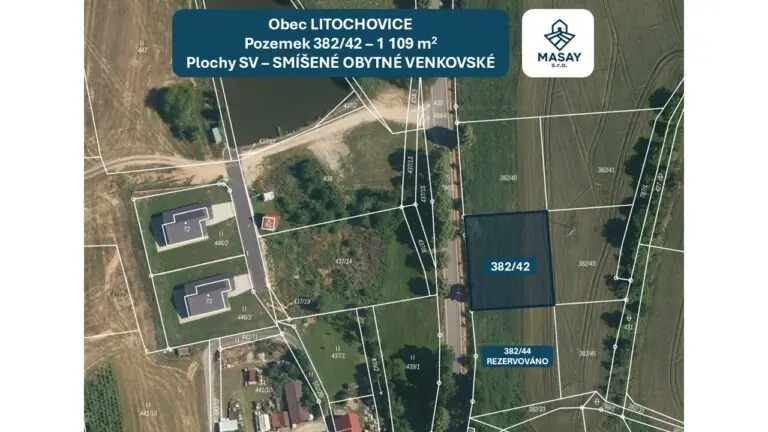 Prodej stavebního pozemku 1109 m² Litochovice