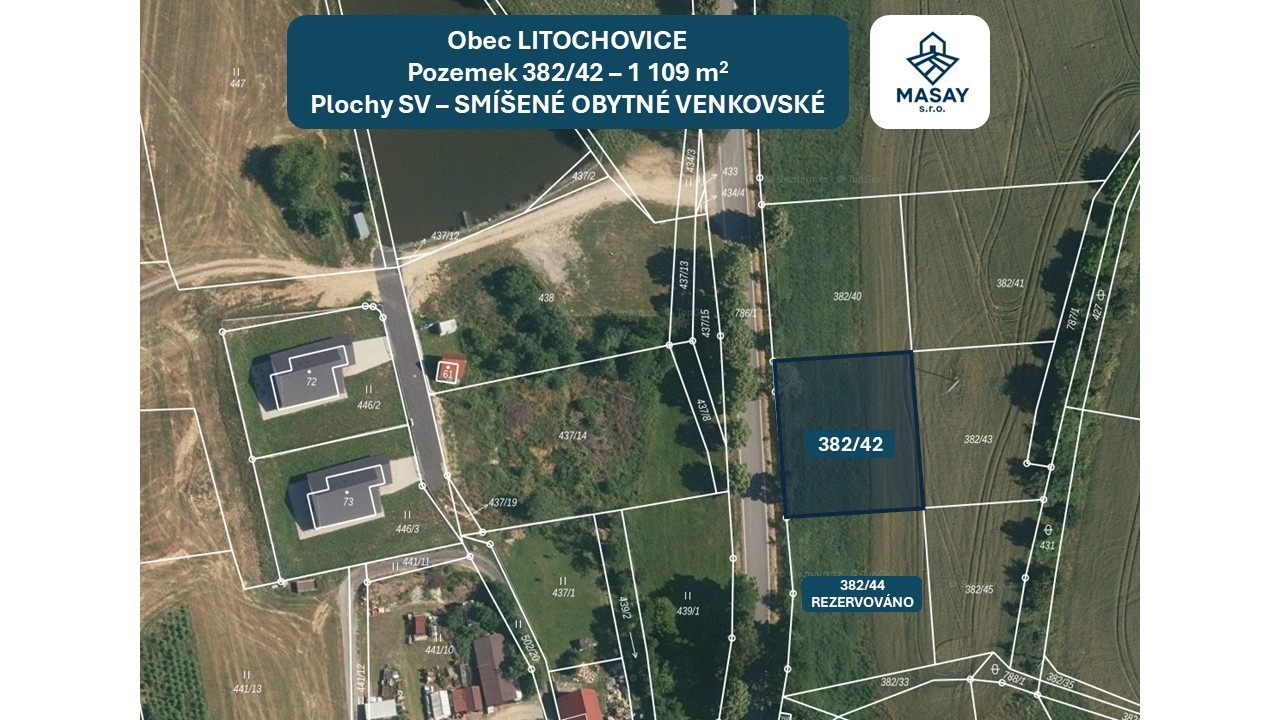 Prodej stavebního pozemku 1109 m² Litochovice