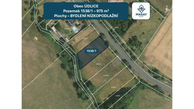 Prodej stavebního pozemku 975 m² Údlice