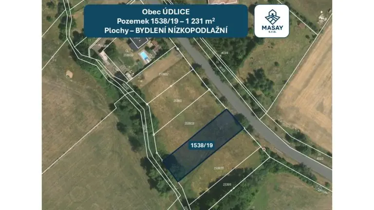 Prodej stavebního pozemku 1 231 m² Údlice